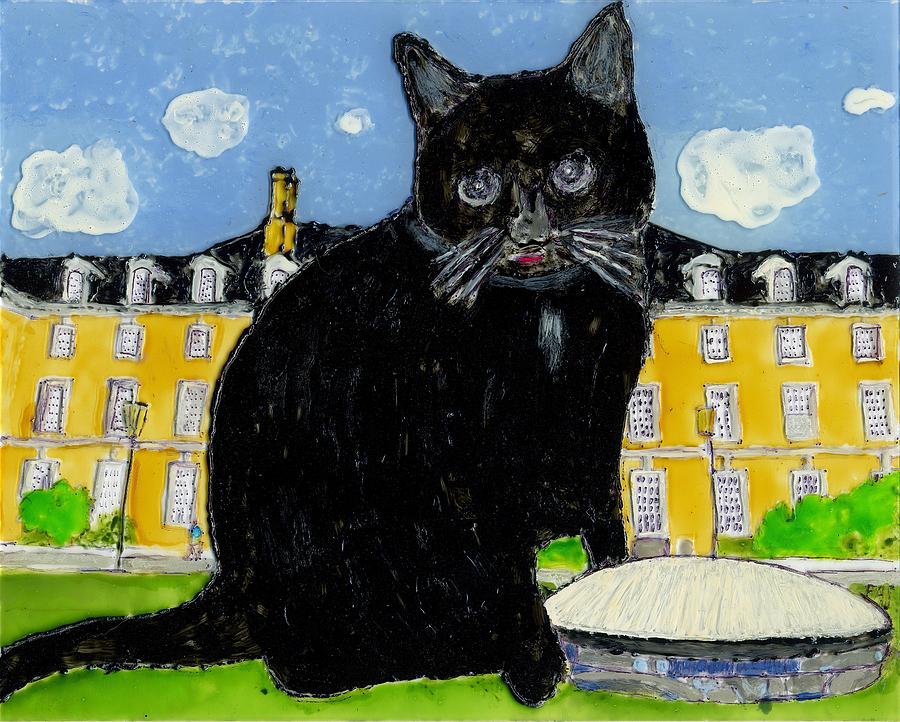 Cat Painting - Moot Conquers the University of Illinois by Phil Strang