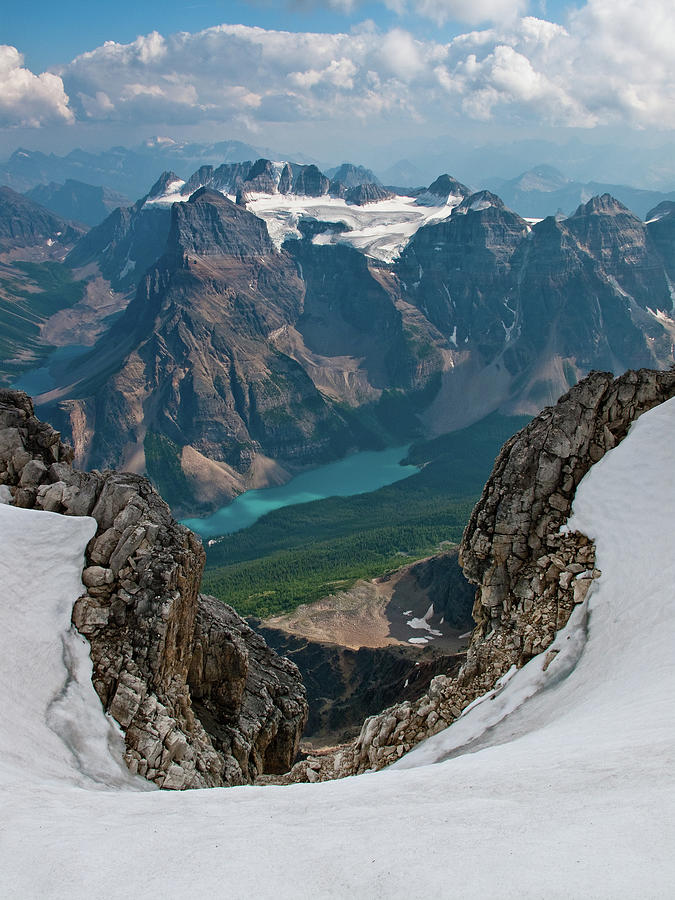 Moraine Lake And Mt Fay From Mt Temple Photograph by Anton Baser