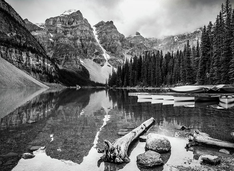 Moraine Lake Monochrome Moment by Dan Sproul Moraine Lake Monochrome Moment by Dan Sproul