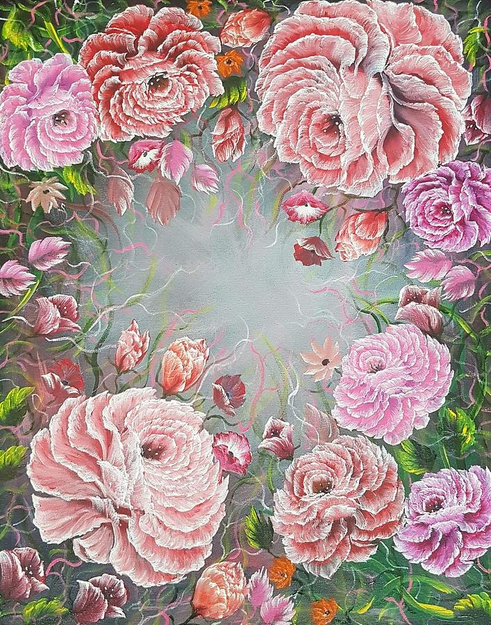 More enchanting roses  Painting by Angela Whitehouse