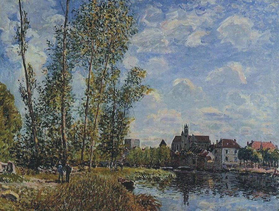 Moret, View from the Loing, May Afternoon Painting by Alfred Sisley ...