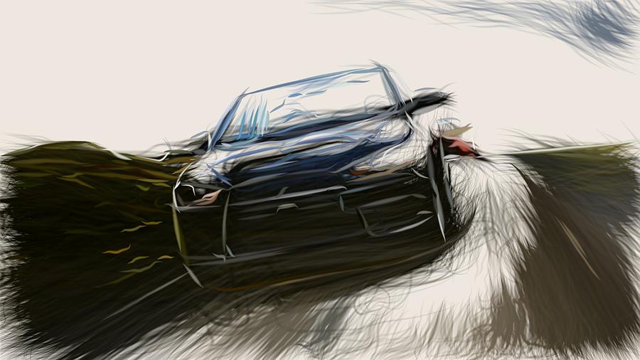 Morgan 4 4 Sport Draw Digital Art by CarsToon Concept