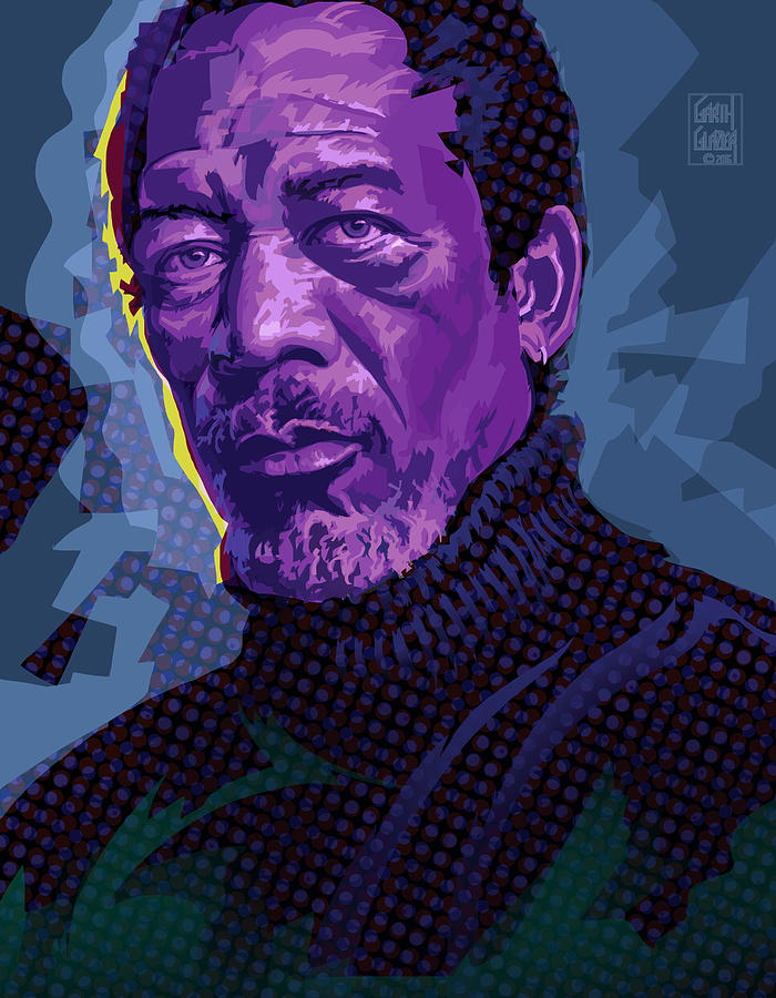 Morgan Freeman Pop Art Portrait Digital Art