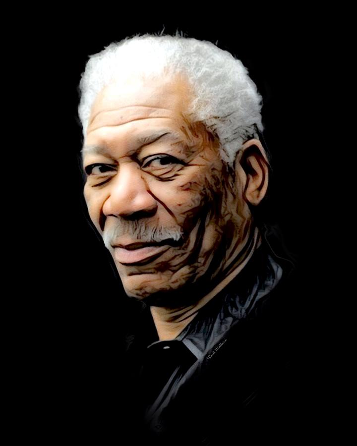 Morgan Freeman Portrait Digital Art