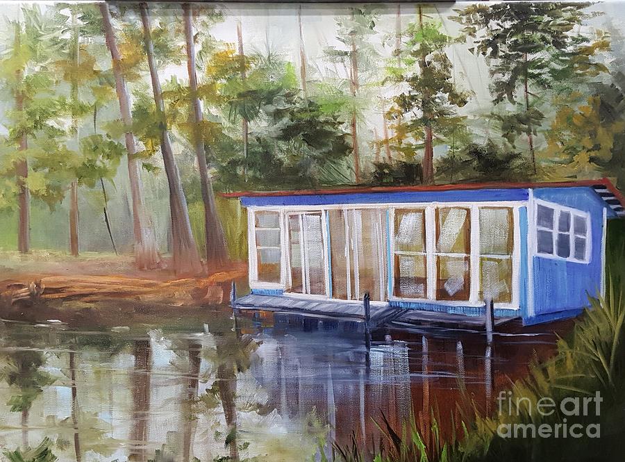 Morin Pond House Painting by Barbara Haviland