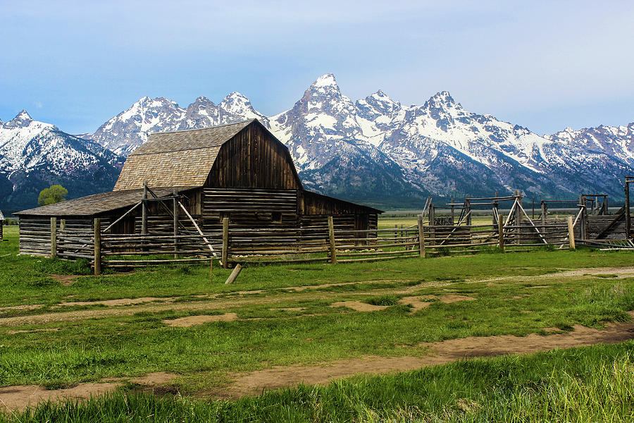 Barn And Mountains Photograph by Jordan Hill
