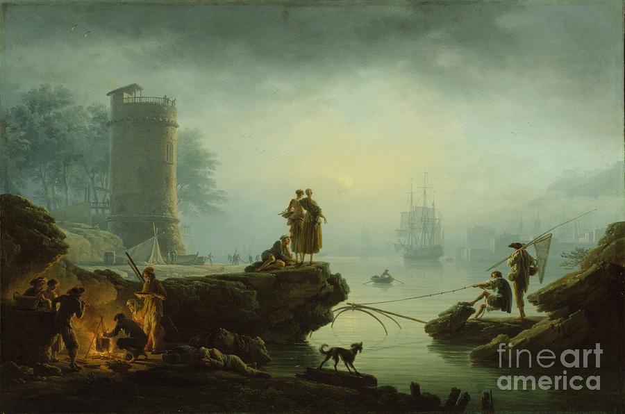 Claude Joseph Vernet Painting - Morning, 1760 by Claude Joseph Vernet