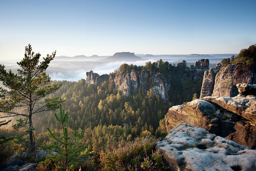 Morning At The Bastei, Elbe Sandstone by Lothar Schulz