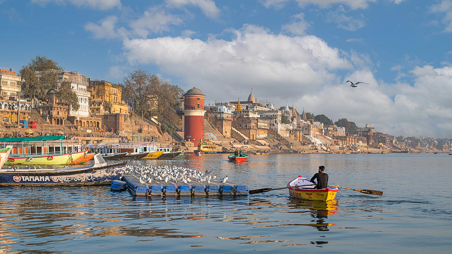 Varanasi Photograph - Morning Boating by Nilendu Banerjee