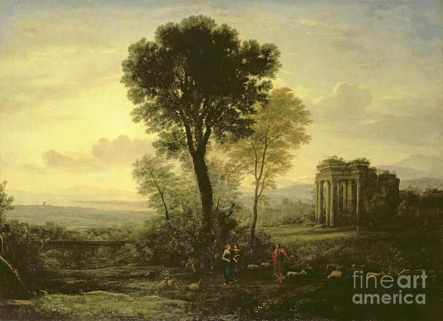 Sheep Painting - Morning by Claude Lorrain