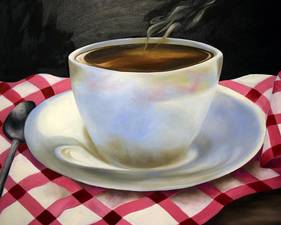 Morning Coffee Painting by Rachel Lawson