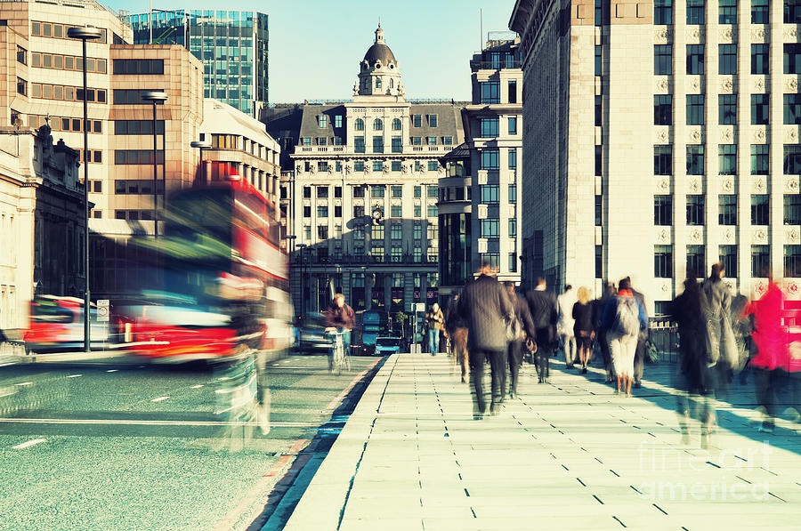 London Photograph - Morning Commuters In London by R.nagy London Photograph - Morning Commuters In London by R.nagy
