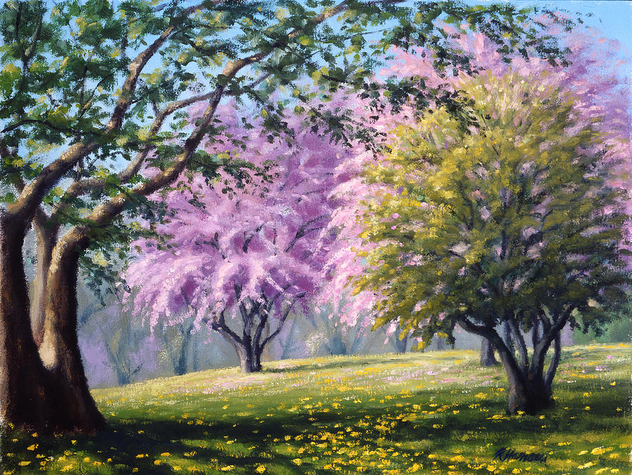 Crab Apple Blossoms Painting by Rick Hansen