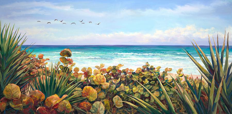 Beach Painting - Morning Flyby by Laurie Snow Hein