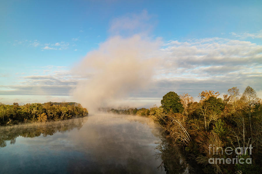 Morning Fog Rising on Clinch River Tennessee Photograph by Garry McMichael
