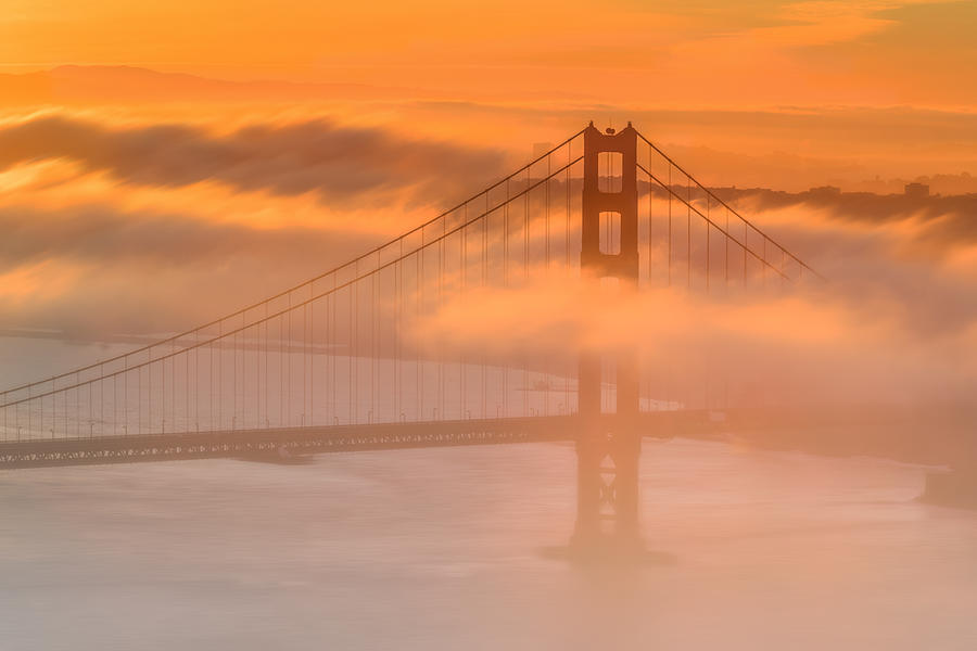 Morning Fogs At The Golden Gate Bridge Photograph by Jenny Qiu