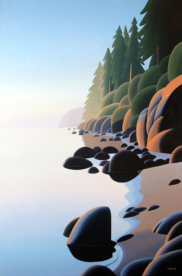 Beach In The Morning Painting - Morning Glow by Ron Parker