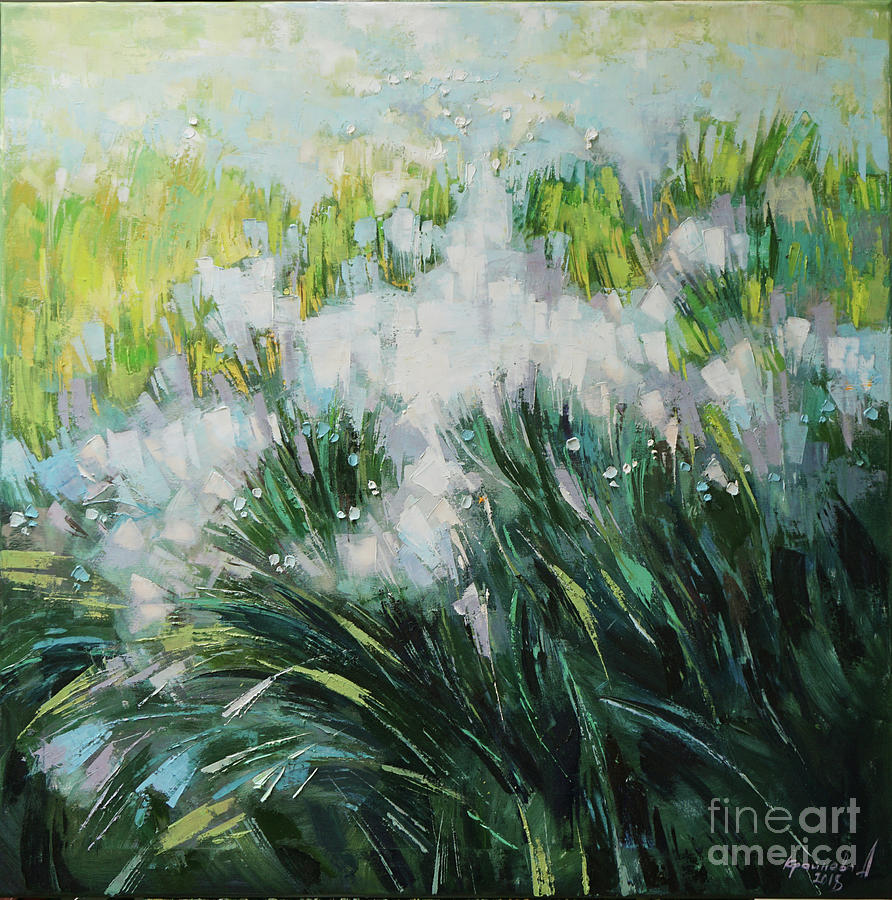 Morning, grass, summer  Painting by Anastasija Kraineva