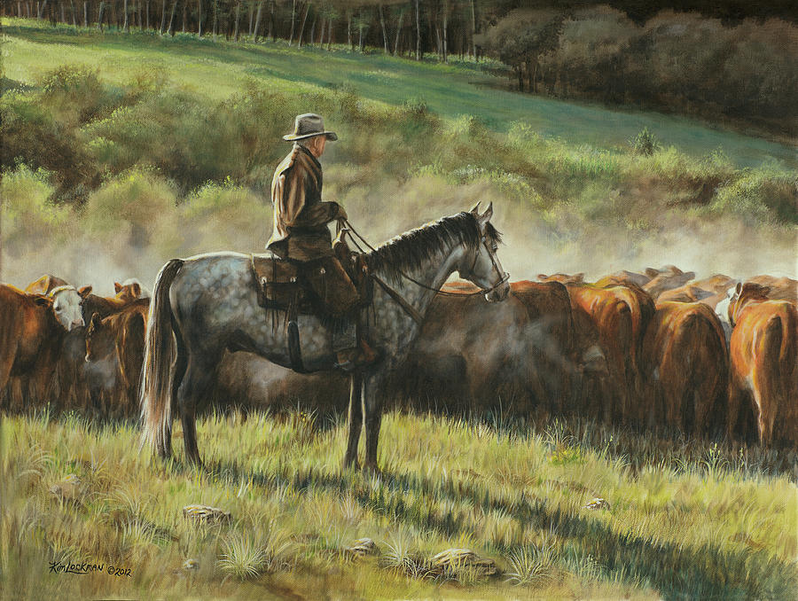 Cow Painting - Morning In the Highwoods by Kim Lockman