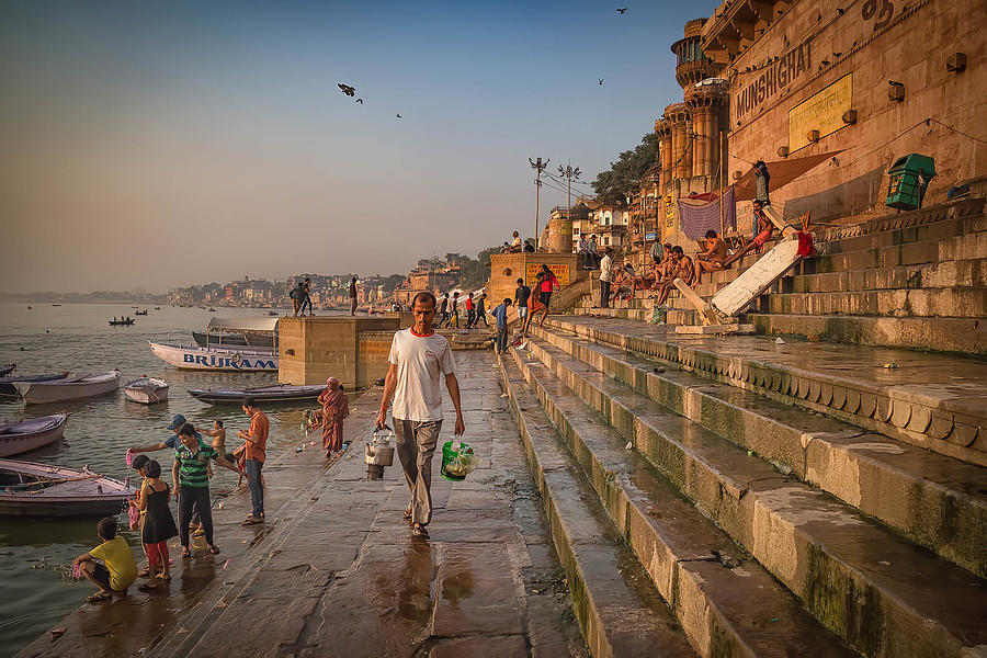 Street Photograph - Morning In Varanasi by Tali Stein