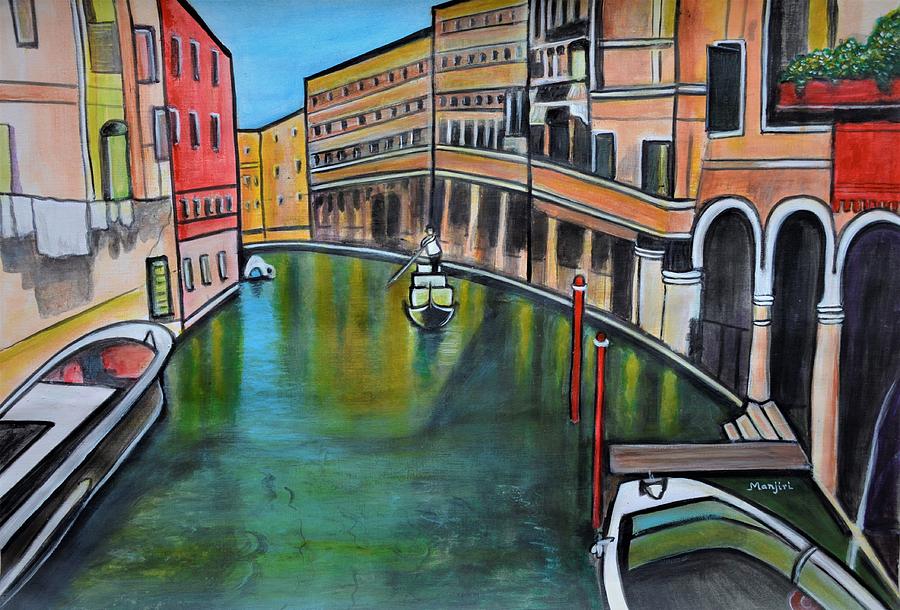 Morning in Venice landscape Italy Painting by Manjiri Kanvinde