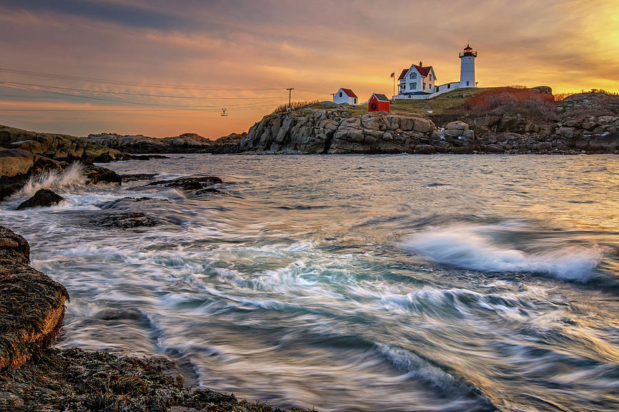 Morning Light at Cape Neddick Lighthouse Photograph by Kristen Wilkinson