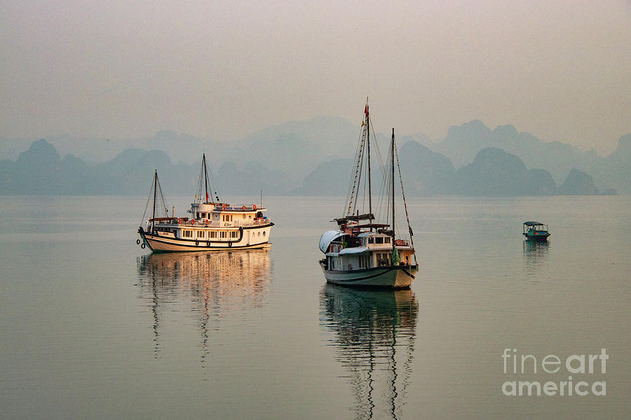 Morning Light in Bai Tu Long Bay Photograph by Bob Phillips