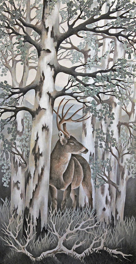 Tree Painting - Morning Mist 1 by Carol J Rupp