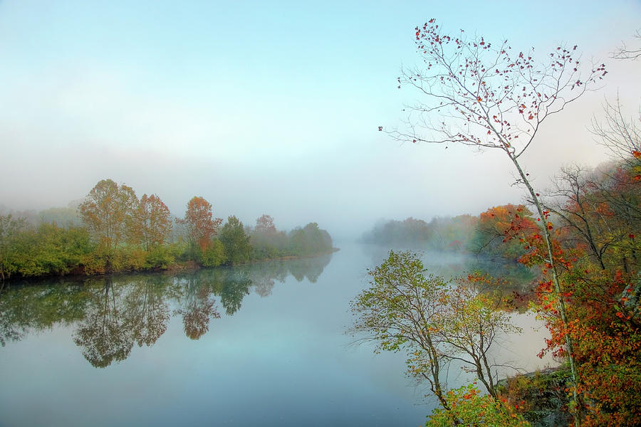 Morning Mist On The James River In Photograph by Denistangneyjr