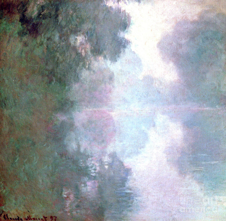 Morning Mists, 1897. Artist Claude Monet Drawing by Print Collector