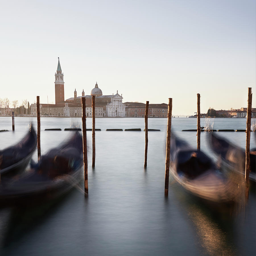Morning Mood At St. Mark's Square With A View Of San Giorgio, Venice, Italy. Photograph by Nadine Schmalzer