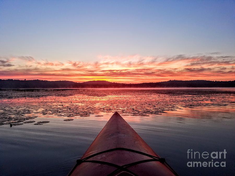 Morning Paddle - Webster Lake, Franklin, New Hampshire  Photograph by Dave Pellegrini
