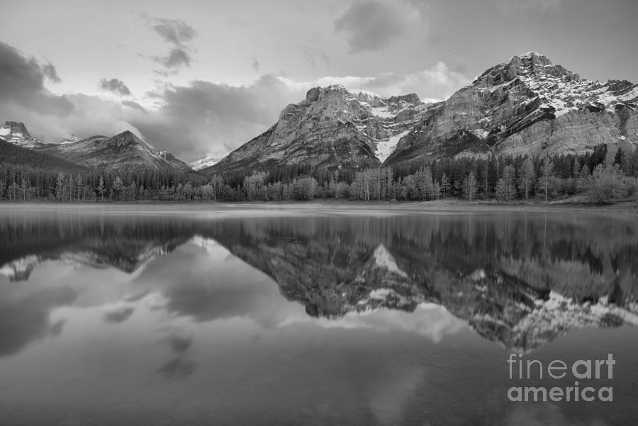 Morning Reflections At Wedge Pond Black And White Photograph by Adam Jewell