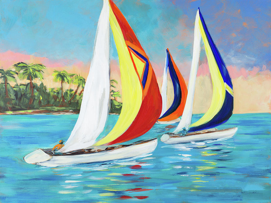 Boat Painting - Morning Sails II by Julie Derice