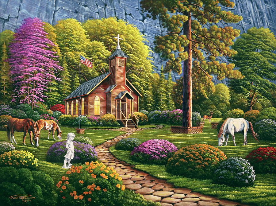 Horse Painting - Morning Service by Geno Peoples