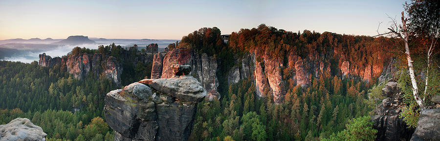 Morning Shot Of The Bastei, Elbe Photograph by Lothar Schulz
