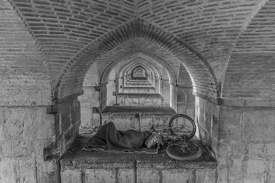 Architecture Photograph - Morning Sleep In The Street by Mohammad Shefaa