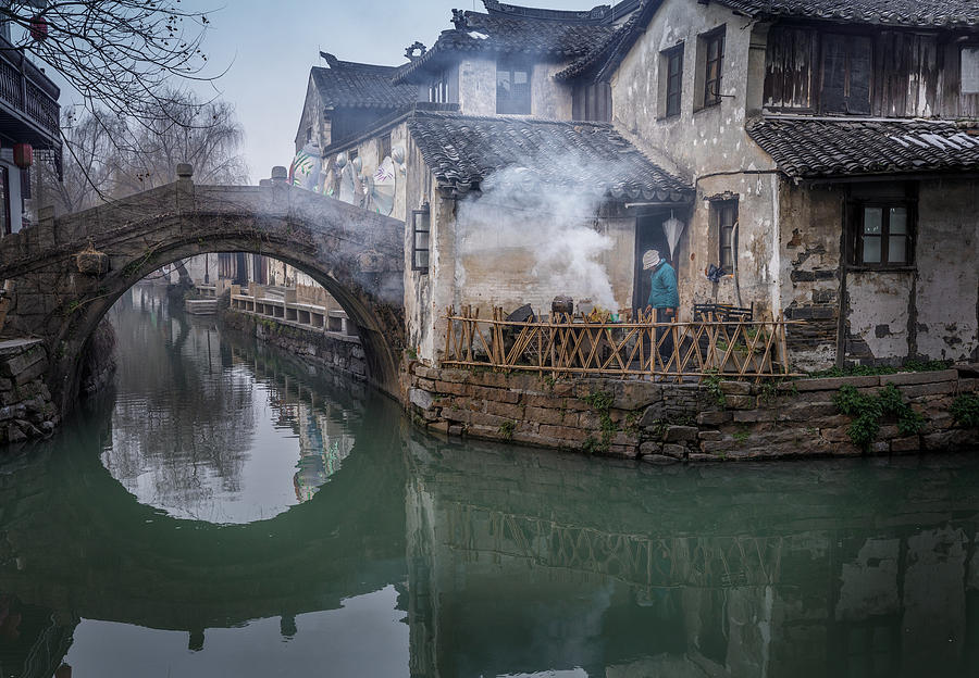 China Photograph - Morning Smoke In Zhouzhuang (??) by Yi Jiang