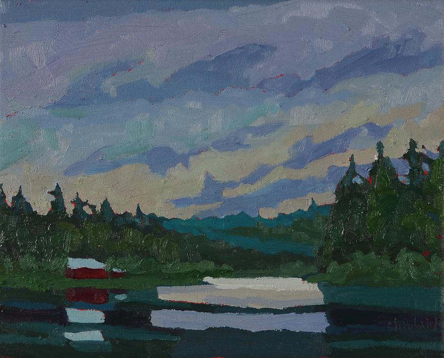 Morning Stratocumulus on Robinson Lake Painting by Phil Chadwick