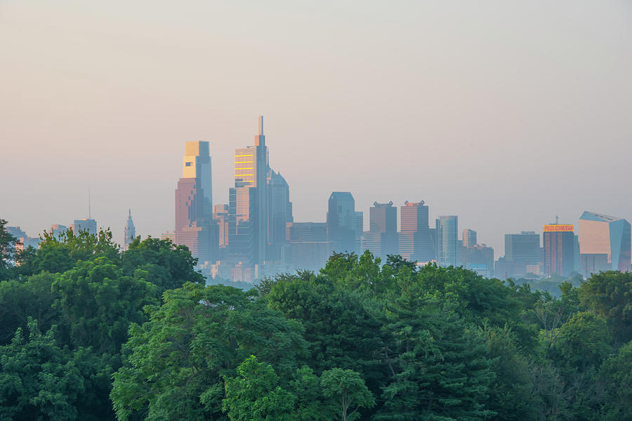 Morning Sun on Philadelphia Photograph by Bill Cannon