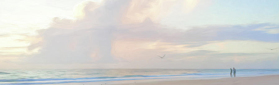 Morning Walk On The Beach panorama by Steven Sparks Morning Walk On The Beach panorama by Steven Sparks
