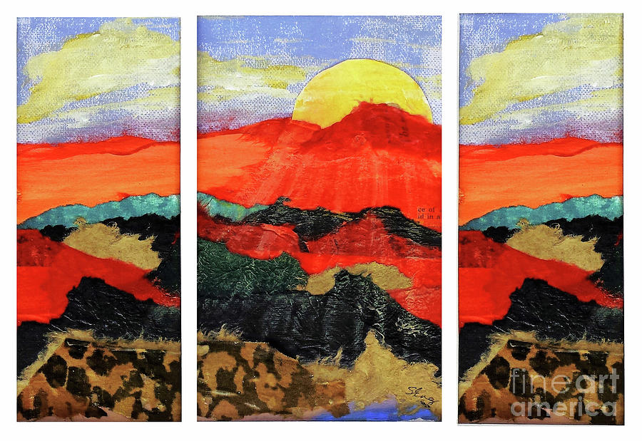 Mornings Promise Triptych Mixed Media by Sharon Williams Eng