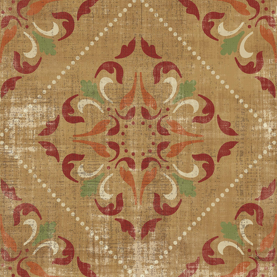 Pattern Mixed Media - Moroccan Patchwork Red Tile II by Pela Studio