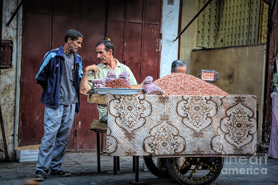 Moroccan Selling Nuts Streets of Fes Photograph by Chuck Kuhn