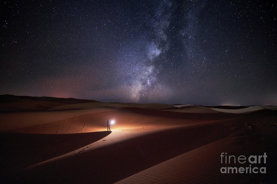 Morocco, Man With Light At Night Photograph by Westend61