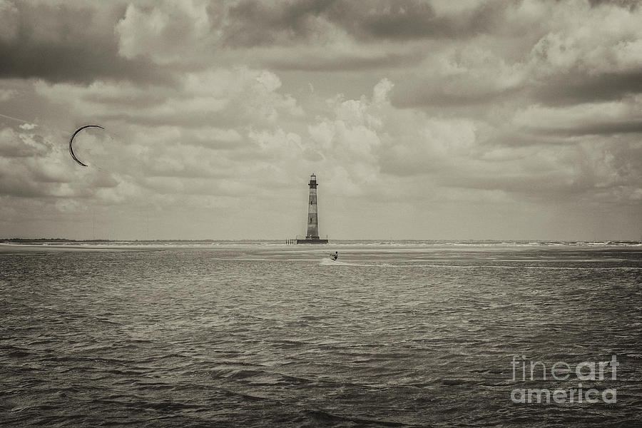 Morris Island Light in Sepia Photograph by Dale Powell