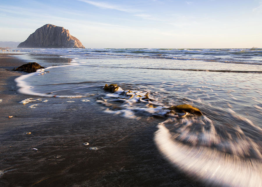 Beach Photograph - Morro Rock Ebb Tide by Mike Long