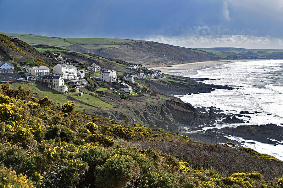 Mortehoe village and Woolacombe Beach Photograph by North Devon ...