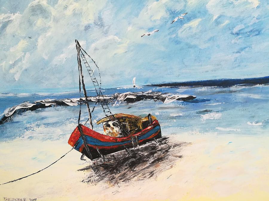 Boat Painting - Morze 1 by Renata Barczyszyn