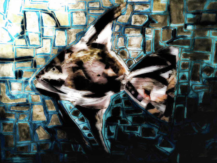 Mosaic Angelfish Painting by CG Abrams